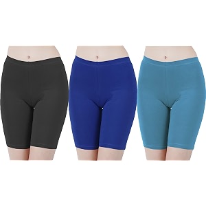 buy that trendz cotton lycra tight fit stretchable cycling shorts womensshorties for exerciseworkoutyogagymcycleactive wear running red dark skin royal blue combo pack of 3