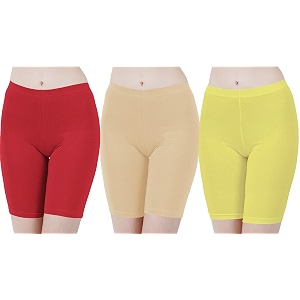 buy that trendz cotton lycra tight fit stretchable cycling shorts womens  shorties for active wearexerciseworkoutyogagymcyclerunning white navy turquoise combo pack of 3