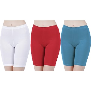 buy that trendz cotton lycra tight fit stretchable cycling shorts womensshorties for exerciseworkoutyogagymcycleactive wear running red dark skin royal blue combo pack of 3