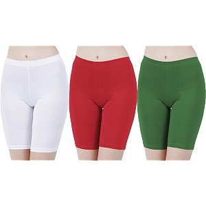 buy that trendz cotton lycra tight fit stretchable cycling shorts womensshorties for exerciseworkoutyogagymcycleactive wear running red dark skin royal blue combo pack of 3