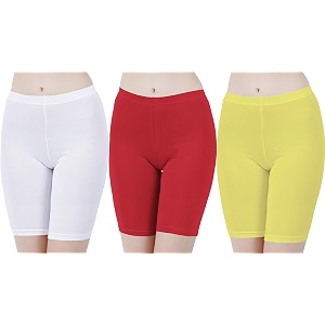 buy that trendz cotton lycra tight fit stretchable cycling shorts womensshorties for exerciseworkoutyogagymcycleactive wear running red dark skin royal blue combo pack of 3
