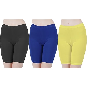 buy that trendz cotton lycra tight fit stretchable cycling shorts womensshorties for exerciseworkoutyogagymcycleactive wear running red dark skin royal blue combo pack of 3