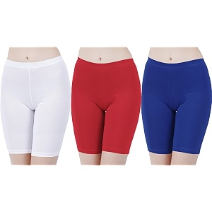 buy that trendz cotton lycra tight fit stretchable cycling shorts womensshorties for exerciseworkoutyogagymcycleactive wear running red dark skin royal blue combo pack of 3