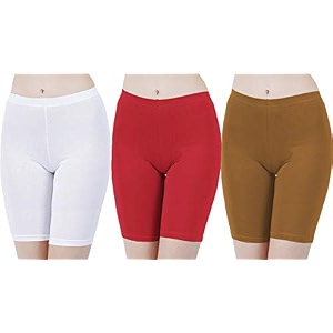 buy that trendz cotton lycra tight fit stretchable cycling shorts womensshorties for exerciseworkoutyogagymcycleactive wear running red dark skin royal blue combo pack of 3
