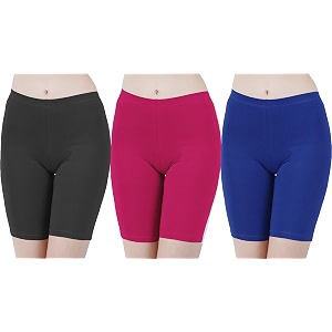 buy that trendz cotton lycra tight fit stretchable cycling shorts womens  shorties for active wearexerciseworkoutyogagymcyclerunning white navy turquoise combo pack of 3