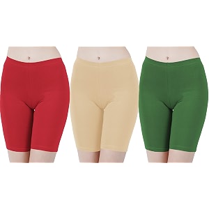 buy that trendz cotton lycra tight fit stretchable cycling shorts womens  shorties for active wearexerciseworkoutyogagymcyclerunning white navy turquoise combo pack of 3
