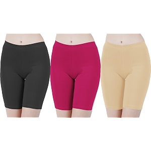 buy that trendz cotton lycra tight fit stretchable cycling shorts womens  shorties for active wearexerciseworkoutyogagymcyclerunning white navy turquoise combo pack of 3