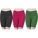 Buy That Trendz Cotton Lycra Tight Fit Stretchable Cycling Shorts Womens | Shorties for Active wear/Exercise/Workout/Yoga/Gym/Cycle/Running White Navy Turquoise Combo Pack of 3