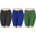 Buy That Trendz Cotton Lycra Tight Fit Stretchable Cycling Shorts Womens|Shorties for Exercise/Workout/Yoga/Gym/Cycle/Active wear Running Red Dark Skin Royal Blue Combo Pack of 3
