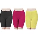 Buy That Trendz Cotton Lycra Tight Fit Stretchable Cycling Shorts Womens | Shorties for Active wear/Exercise/Workout/Yoga/Gym/Cycle/Running White Navy Turquoise Combo Pack of 3