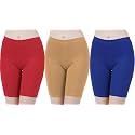 Buy That Trendz Cotton Lycra Tight Fit Stretchable Cycling Shorts Womens | Shorties for Active wear/Exercise/Workout/Yoga/Gym/Cycle/Running White Navy Turquoise Combo Pack of 3