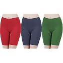 Buy That Trendz Cotton Lycra Tight Fit Stretchable Cycling Shorts Womens | Shorties for Active wear/Exercise/Workout/Yoga/Gym/Cycle/Running White Navy Turquoise Combo Pack of 3