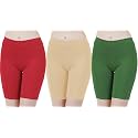 Buy That Trendz Cotton Lycra Tight Fit Stretchable Cycling Shorts Womens | Shorties for Active wear/Exercise/Workout/Yoga/Gym/Cycle/Running White Navy Turquoise Combo Pack of 3