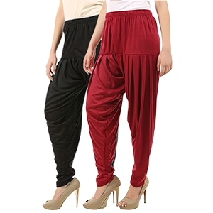 buy that trendz d41 cotton viscose dhoti women39s patiyala salwar harem bottoms pants black maroon pack of 2 combo xxxxx-large