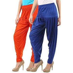 buy that trendz cotton viscose dhoti women39s patiyala salwar harem bottoms pants orange royal blue pack of 2 combo xx-large