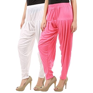 buy that trendz cotton viscose dhoti women39s patiyala salwar harem bottoms pants white rose pack of 2 combo x-large
