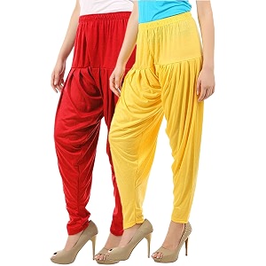buy that trendz cotton viscose dhoti women39s patiyala salwar harem bottoms pants red yellow pack of 2 combo xx-large