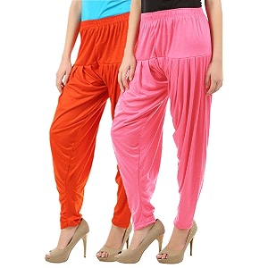 buy that trendz cotton viscose dhoti women39s patiyala salwar harem bottoms pants orange rose pack of 2 combo xxx-large