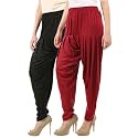 Buy That Trendz D41 Cotton Viscose Dhoti Women's Patiyala Salwar Harem Bottoms Pants Black Maroon Pack of 2 Combo XXXXX-Large
