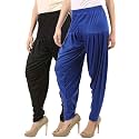 Buy That Trendz D41 Cotton Viscose Dhoti Women's Patiyala Salwar Harem Bottoms Pants Black Royal Blue Pack of 2 Combo XXXXX-Large