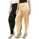 Buy That Trendz D41 Cotton Viscose Dhoti Women's Patiyala Salwar Harem Bottoms Pants Black Light Skin Pack of 2 Combo XXXXX-Large