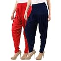 Buy That Trendz D41 Cotton Viscose Dhoti Women's Patiyala Salwar Harem Bottoms Pants Red Navy Pack of 2 Combo XXXXXX-Large