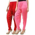 Buy That Trendz Cotton Viscose Dhoti Women's Patiyala Salwar Harem Bottoms Pants Red Rose Pack of 2 Combo XX-Large