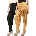 Buy That Trendz Cotton Viscose Dhoti Women's Patiyala Salwar Harem Bottoms Pants Black Dark Skin Pack of 2 Combo XX-Large