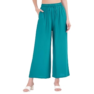 buy that trendz palazzo pants for women cotton rayon elasticated casual regular fit m to 6xl