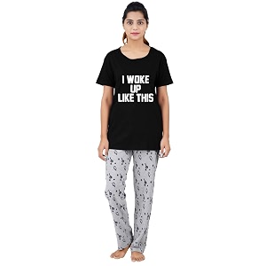 Buy That Trendz Womens Navy Cotton Printed