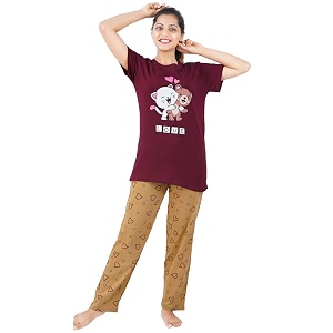 Buy That Trendz Womens Navy Cotton Printed