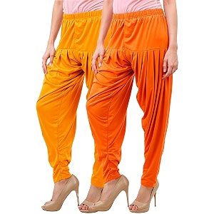 buy that trendz patiala pant combo relaxed fit viscose dhoti patiyala salwar harem bottom pants pack of 2 mustard-light orange 3xl