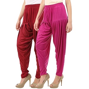 buy that trendz women39s relaxed fit cotton harem bottoms pants 111d2-maron combo 2 patiala rpnk_maroon rani pink_3xl