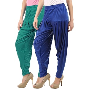 buy that trendz womens dhoti cotton viscose harem patiyala pants salwar bottoms ramar green royal blue combo pack of 2 x-large