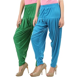 buy that trendz women39s relaxed fit cotton salwar pants 398d2-turq combo 2 patiala jgrn_jade green turquoise_l