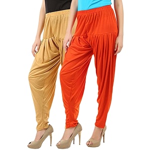 buy that trendz women39s relaxed fit cotton harem bottoms pants 097d2-dskn combo 2 patiala orng_dark skin orange_l