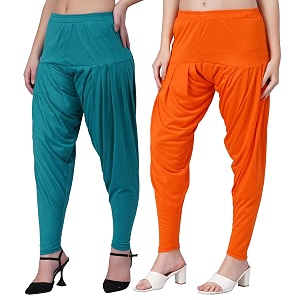 buy that trendz patiala pants for women combo viscose patiyala salwar harem bottoms pants combo pack of 2 ramar green-light orange 3xl