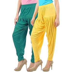 buy that trendz patiala pants for women combo viscose patiyala salwar harem bottoms pants combo pack of 2 ramar green-yellow 2xl
