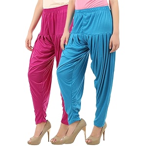 buy that trendz women39s relaxed fit cotton harem bottoms pants 122d2-rpnk combo 2 patiala turq_rani pink turquoise_x-large