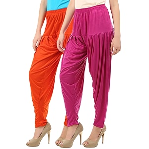 buy that trendz women39s relaxed fit cotton harem bottoms pants 116d2-orng combo 2 patiala rpnk_orange rani pink_xxx-large