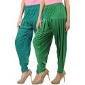 Buy That Trendz Womens Dhoti Cotton Viscose Harem Patiyala Pants Salwar Bottoms Ramar Green Jade Green Combo Pack of 2 XXX-Large