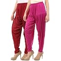 Buy That Trendz Women's Relaxed Fit Cotton Harem Bottoms Pants (111D2-Maron Combo 2 Patiala RPnk_Maroon, Rani Pink_3XL)