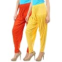 Buy That Trendz Women's Relaxed Fit Cotton Harem Bottoms Pants (120D2-Orng Combo 2 Patiala Yelw_Orange, Yellow_XXX-Large)
