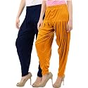 Buy That Trendz Patiala for Women Viscose Patiyala Salwar Harem Bottoms Pants Pack of 2 Mustard-Navy XL