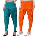 Buy That Trendz Patiala Pants for Women Combo Viscose Patiyala Salwar Harem Bottoms Pants Combo Pack of 2 Ramar Green-Light Orange 3XL