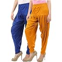 Buy That Trendz Patiala Pants for Women 2 Combo Viscose Dhoti Patiyala Salwar Harem Bottoms Pants Mustard-Royal Blue 3XL