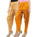 Buy That Trendz Patiala for Women Viscose Patiyala Salwar Harem Bottoms Pants Pack of 2 Mustard-Dark Skin L