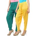 Buy That Trendz Patiala Pants for Women Combo Viscose Patiyala Salwar Harem Bottoms Pants Combo Pack of 2 Ramar Green-Yellow 2XL
