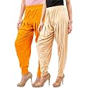 Buy That Trendz Patiala Pants for Women 2 Combo Viscose Patiyala Salwar Harem Bottoms Pants Pack of 2 Mustard-Light Skin 2XL