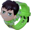 Buyab factory Action Figure Face Based Toy Digital Watch with Music Blinking Lights for Kids (Green)